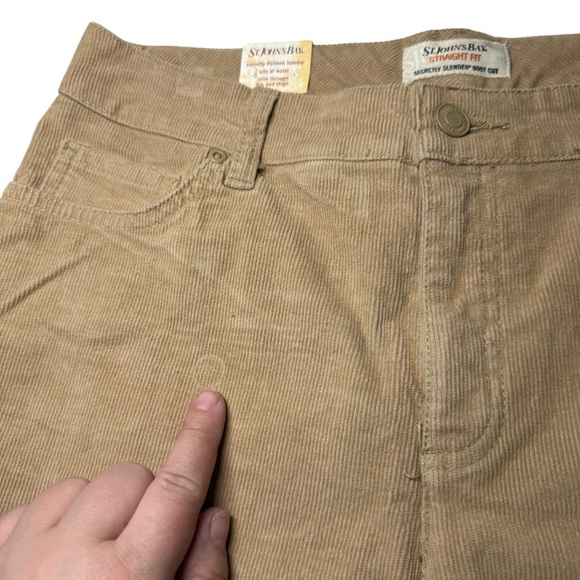 NWT St John’s Bay Corduroy Secretly Slender Boot Cut jeans pants tan women’s 8 - Picture 13 of 14